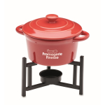 Petit service à fondue en céramique 2 personnes, 2 fourchettes 300ml couleur rouge vue principale