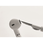 Stylo à bille bleu avec kit de nettoyage pour écouteurs inclus couleur blanc troisième vue photographique