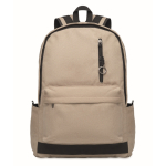 Sac à dos pour ordinateur portable 15 pouces en coton recyclé couleur sable troisième vue