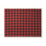 Plaid à carreaux en sherpa et polyester 230g/m² couleur rouge cinquième vue