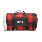 Plaid à carreaux en sherpa et polyester 230g/m² couleur rouge vue principale