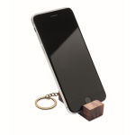 Porte-clés en bois de noyer, fonction support pour téléphone portable couleur bois deuxième vue