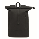 Sac à dos roll-top pour ordinateur portable 15 pouces, coton recyclé couleur noir troisième vue
