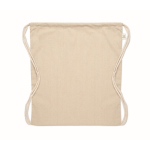 Sac cordon couleur naturelle, en coton recyclé et RPET 140g/m² couleur beige deuxième vue