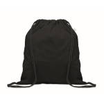 Sac à dos en corde de coton recyclé et RPET 140g/m² couleur noir