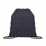 Sac à dos en corde de coton recyclé et RPET 140g/m² couleur bleu