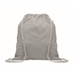 Sac à dos en corde de coton recyclé et RPET 140g/m² couleur gris