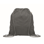 Sac à dos en corde de coton recyclé et RPET 140g/m² couleur gris foncé