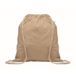 Sac à dos en corde de coton recyclé et RPET 140g/m² couleur kaki