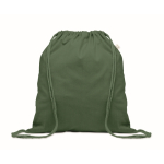 Sac à dos en corde de coton recyclé et RPET 140g/m² couleur vert foncé
