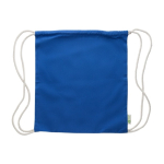 Sac à dos en corde de coton 100% recyclé et cordons naturels, 120 g/m² couleur bleu septième vue
