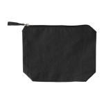 Trousse de toilette coton recyclé fermeture éclair assortie 280 g/m² couleur noir première vue