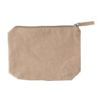 Trousse de toilette coton recyclé fermeture éclair assortie 280 g/m² couleur kaki deuxième vue