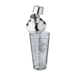 Shaker en verre avec mesures et recettes de cocktails imprimées 400ml couleur transparent deuxième vue