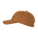 Casquette en polyester 6 panneaux fermeture boucle métallique 110 g/m² couleur marron troisième vue