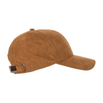 Casquette en polyester 6 panneaux fermeture boucle métallique 110 g/m² couleur marron quatrième vue