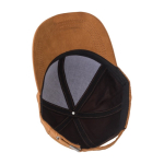 Casquette en polyester 6 panneaux fermeture boucle métallique 110 g/m² couleur marron sixième vue