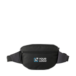 Sac banane en tissu ripstop avec 2 compartiments et ceinture ajustable couleur gris avec zone d'impression