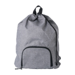 Sac à dos en polyester pliable avec poche extérieure couleur gris troisième vue