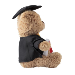 Ours en peluche avec robe de chambre, bonnet et diplôme de graduation couleur multicolore troisième vue