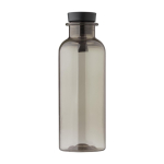 Bouteille en RPET poignée en caoutchouc et détail en bambou, 500 ml couleur noir première vue