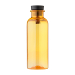 Bouteille en RPET poignée en caoutchouc et détail en bambou, 500 ml couleur jaune première vue