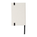 Carnet recyclé à couverture rigide élastique noir, pages rayées A6 couleur blanc/noir deuxième vue
