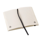 Carnet recyclé à couverture rigide élastique noir, pages rayées A6 couleur blanc/noir quatrième vue