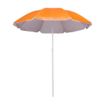Parasol en polyester de couleur avec bord blanc et revêtement UV Ø150 couleur orange première vue