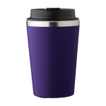 Gobelet isotherme acier inoxydable couvercle noir bord argenté 350ml couleur violet première vue