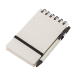 Bloc-notes à anneaux avec stylo à bille bleu A6 couleur blanc/noir septième vue
