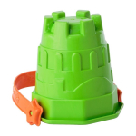 Seau de plage pour enfants avec pelle, râteau, tamis et moules couleur multicolore quatrième vue