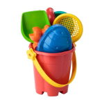 Seau de plage pour enfants avec pelle, râteau, tamis et moules couleur multicolore septième vue
