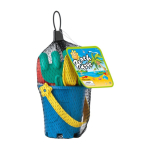 Seau de plage pour enfants avec pelle, râteau, tamis et moules couleur multicolore huitième vue