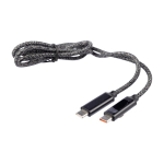 Câble de charge en nylon de 1 mètre avec ports USB-C 65W couleur noir première vue