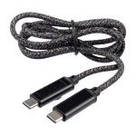 Câble de charge en nylon de 1 mètre avec ports USB-C 100W couleur noir première vue