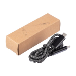 Câble de charge en nylon de 1 mètre avec ports USB-C 100W couleur noir deuxième vue