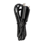 Câble de charge en nylon de 1 mètre avec ports USB-C 100W couleur noir quatrième vue