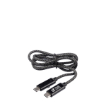 Câble de charge en nylon de 1 mètre avec ports USB-C 100W couleur noir avec zone d'impression
