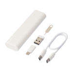 Câble multifonctions de charge et de transfert de données couleur blanc quatrième vue