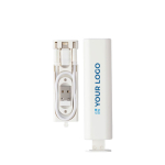 Câble multifonctions de charge et de transfert de données couleur blanc avec zone d'impression