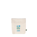 Sac isotherme pour en-cas en chanvre avec fermeture velcro 170 g/m² couleur kaki avec zone d'impression