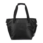 Sac isotherme en polyester avec fermeture velcro et bandoulière couleur noir cinquième vue