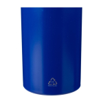 Gourde en acier inoxydable recyclé bouchon en bambou et poignée 500ml couleur bleu première vue