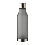 Gourde en RPET aspect givré couvercle et fond acier inoxydable 600ml couleur noir première vue