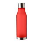 Gourde en RPET aspect givré couvercle et fond acier inoxydable 600ml couleur rouge première vue