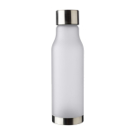 Gourde en RPET aspect givré couvercle et fond acier inoxydable 600ml couleur blanc première vue
