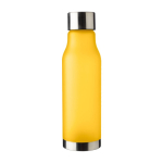 Gourde en RPET aspect givré couvercle et fond acier inoxydable 600ml couleur jaune première vue