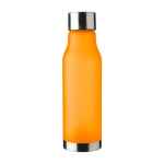 Gourde en RPET aspect givré couvercle et fond acier inoxydable 600ml couleur orange première vue