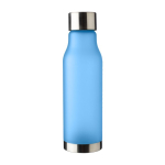 Gourde en RPET aspect givré couvercle et fond acier inoxydable 600ml couleur bleu ciel première vue